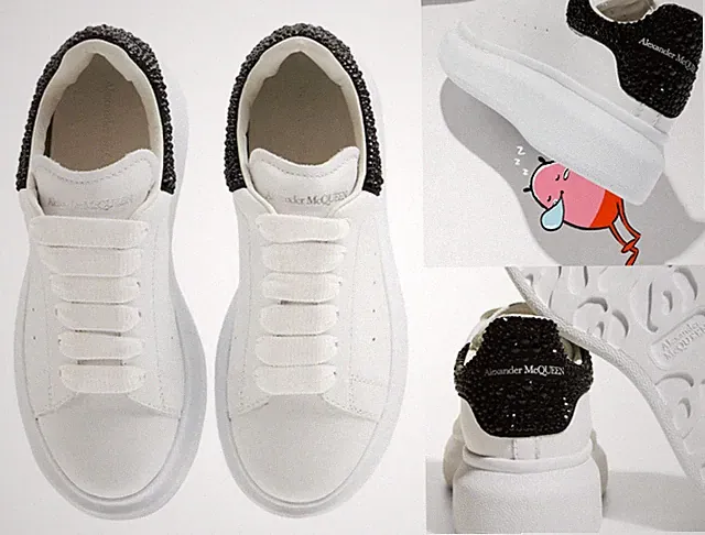 Alexander McQueen Kids Crystal Embellished Oversized Sneakers Schuhe Shoes 28