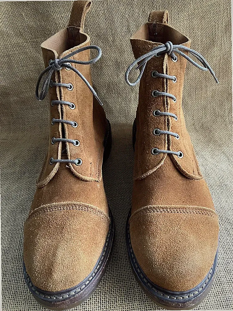 Allen Edmonds Caen Herren Braun Wildleder Kappe Zehe Stiefel Größe UK 9 || US...