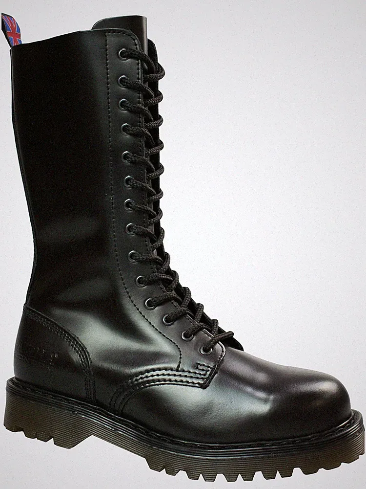 Alpha London 14-loch Boot 4432 mit Stahlkappe Leder Stiefel Unisex Damen Herren