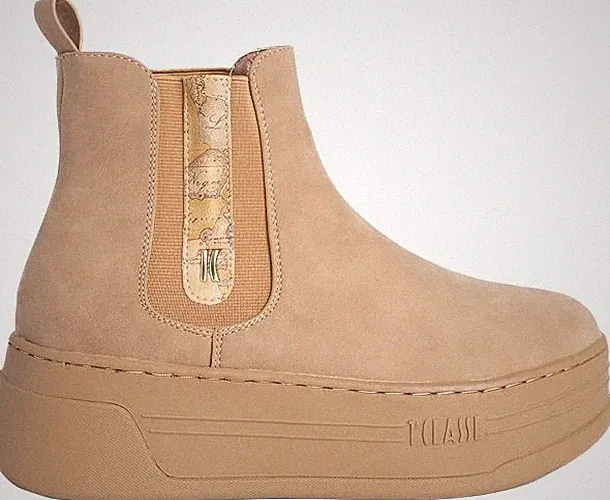 ALVIERO MARTINI - DAMENSCHUH BEATLES BEIGE MIT GUMMIBÄNDERN 205B