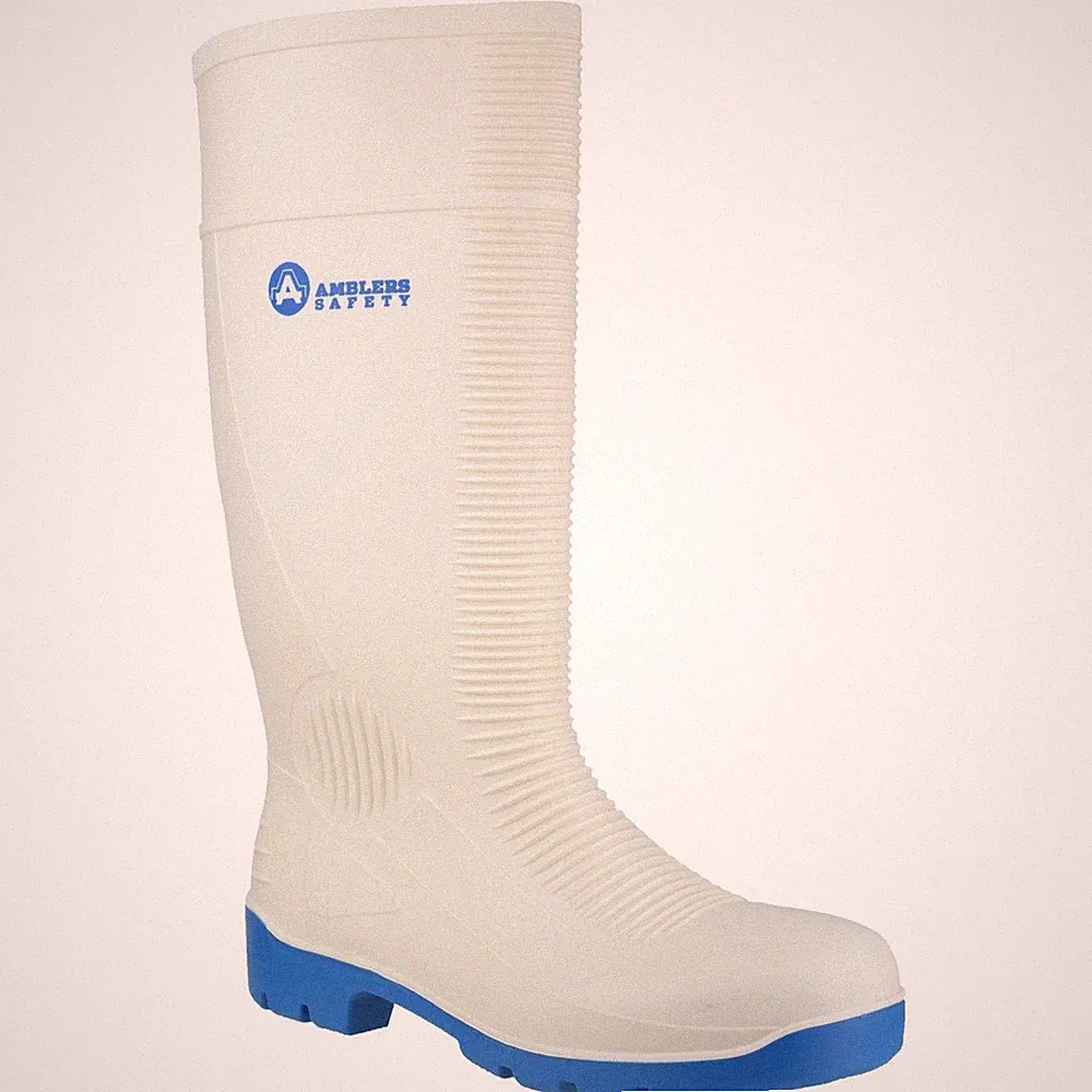 Amblers Damen Stiefel - FS98 Stahlkappe Essen Sicherheits-Gummistiefel Weiß,4-13