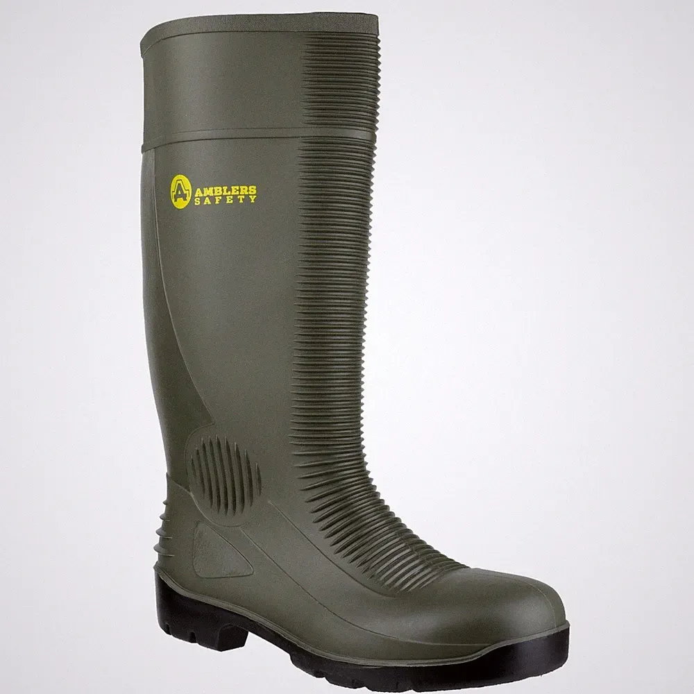 Amblers Damen Stiefel - FS99 Sicherheits-Gummistiefel IN Grün, 4-13