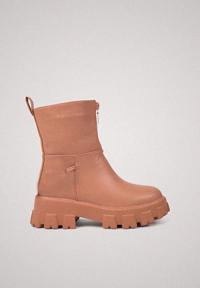 Amphibien Stiefelette Stiefelette Wellington Chelsea Dicke Sohle Damen Kette Entferner
