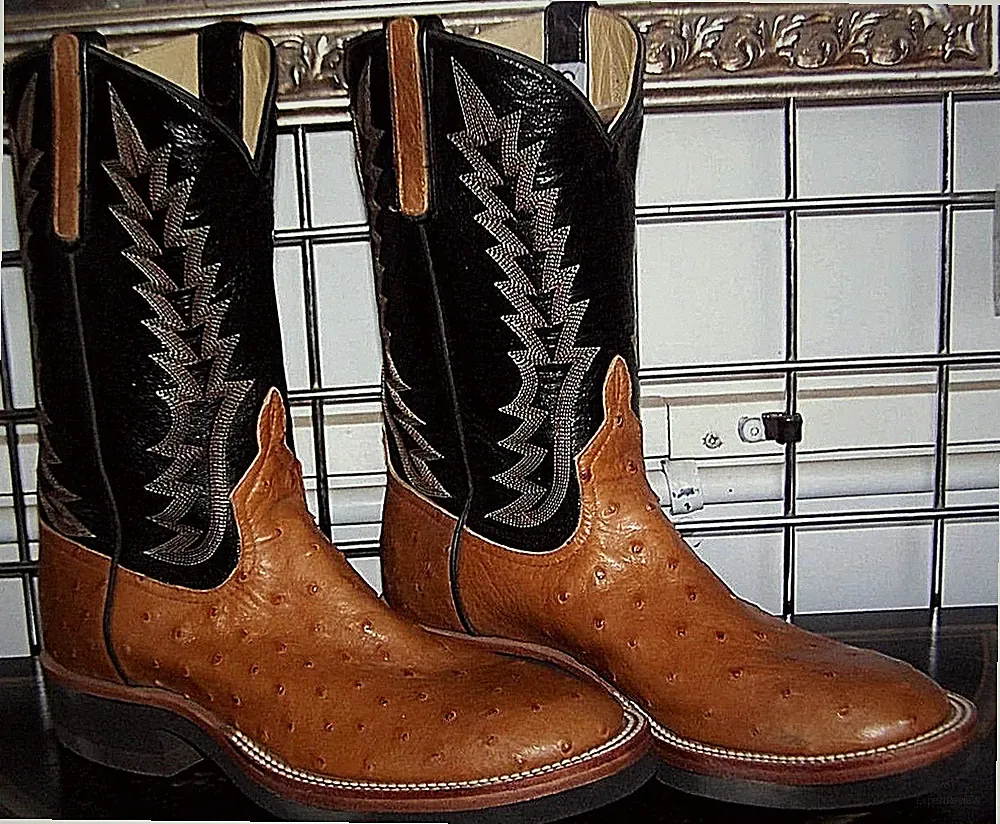 Anderson Bean Cognac Rost Voll Feder Kreppsohle Strauß Cowboy Stiefel 7B Damen 8
