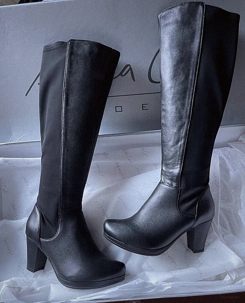 Andrea Conti Damen Stiefel Schwarz Gr. 38 Damenstiefel Langschaftstiefel