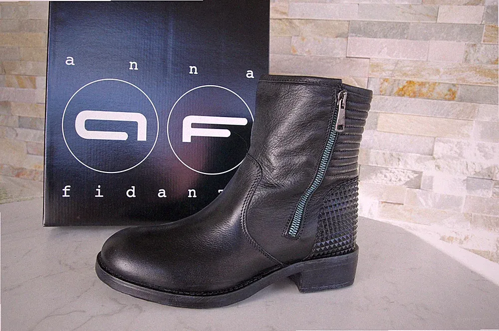 anna fidanza EU 37 Stiefeletten Leder Schuhe Stiefel schwarz NEU ehem. UVP 139 €