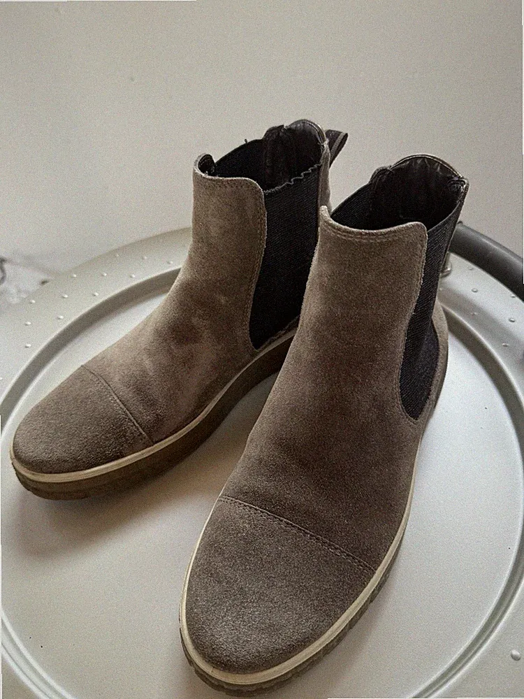 Ara High Soft Wildleder Chelsea Boots Stiefeletten schlamm Gr. 39 (6) TOP