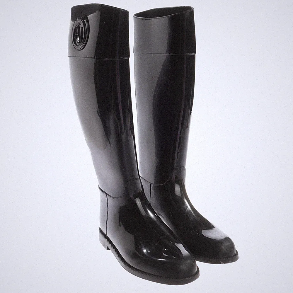 Armani Jeans Gummistiefel 38 EUR Schwarz Gut