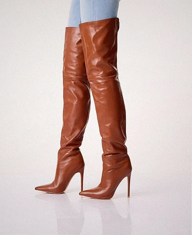 AROLLO,Overknee Stiefel,Gr.44 NEU, echt Leder