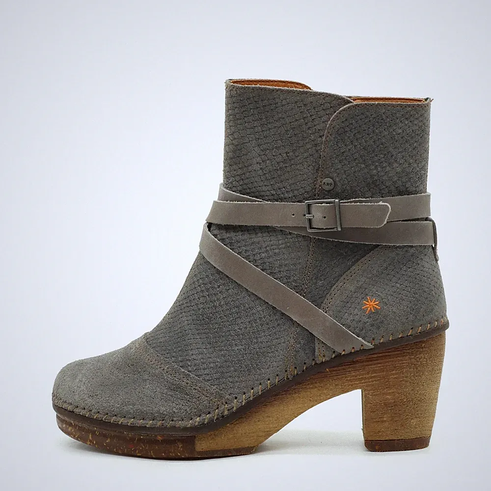 Art Damen Damenstiefeletten Stiefeletten Grau Leder Komfort Booties EU 40