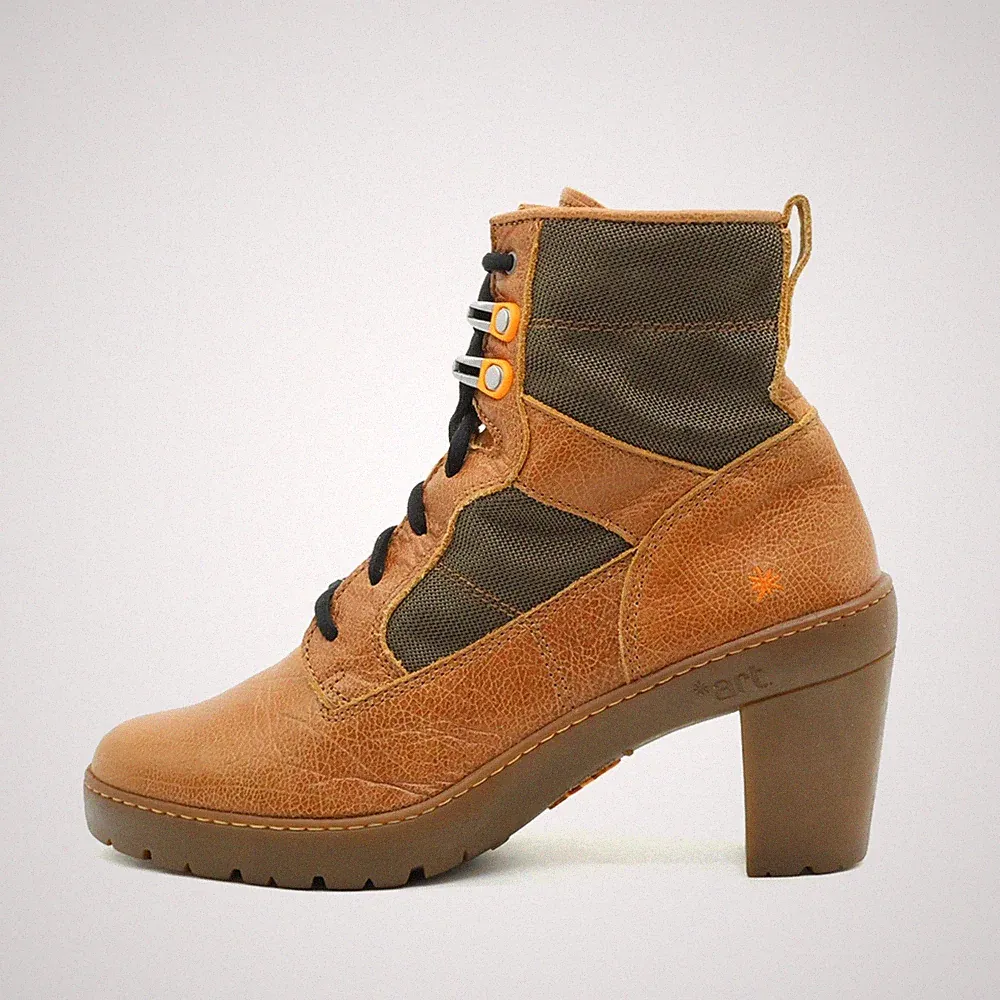 Art Damen Schnürstiefelette Stiefelette Braun/Oliv Booties Stiefeletten EU 40