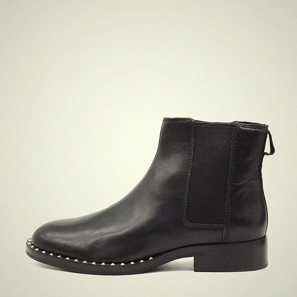 ASH Damen WINO S Stiefeletten Schwarz Leder Knöchelhoch Chelsea Boots EU 36