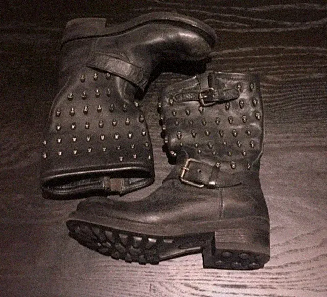 Ash Skull Biker Boots