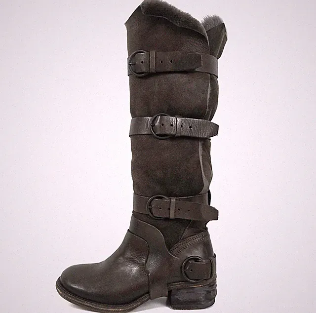 ATEMBERAUBENDE DAMEN ALL SAINTS ITALUS LAMMFELL & LEDER KNIEHOHE STIEFEL 4 37 BRAUN