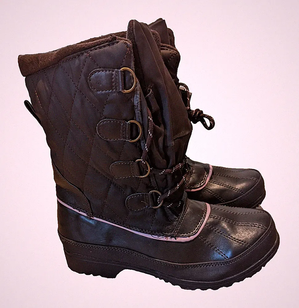 Athletech Damen Schneestiefel Damen Thermo Winterstiefel halbhoch braun