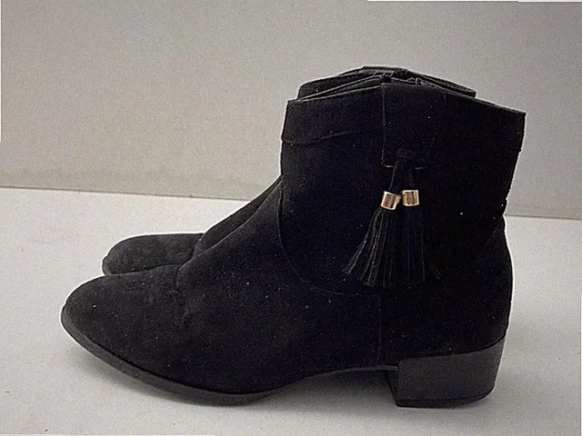 Atmosphere Damen Stiefeletten schwarz Wildleder seitlicher Reißverschluss UK 4 EUR 37 B189