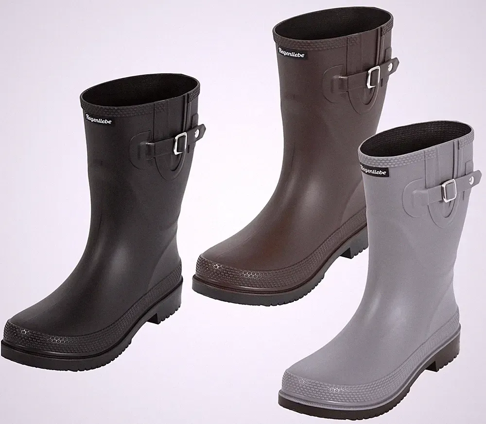 B-Ware Regenliebe Damen Gummistiefel Pfütze halbhoch Regenstiefel gute Passform
