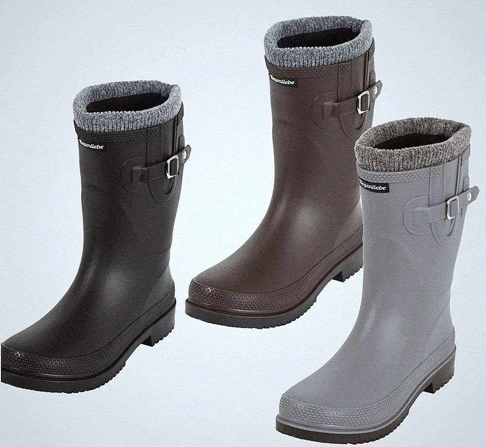 B-Ware Regenliebe Damen Gummistiefel Pfütze-W gefüttert halbhoher Regenstiefel