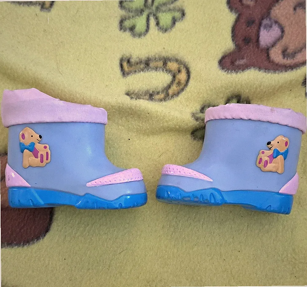 Baby Born Gummistiefel blau/rosa mit Motiv aus Kunststoff, 1 Paar (2 Teile)