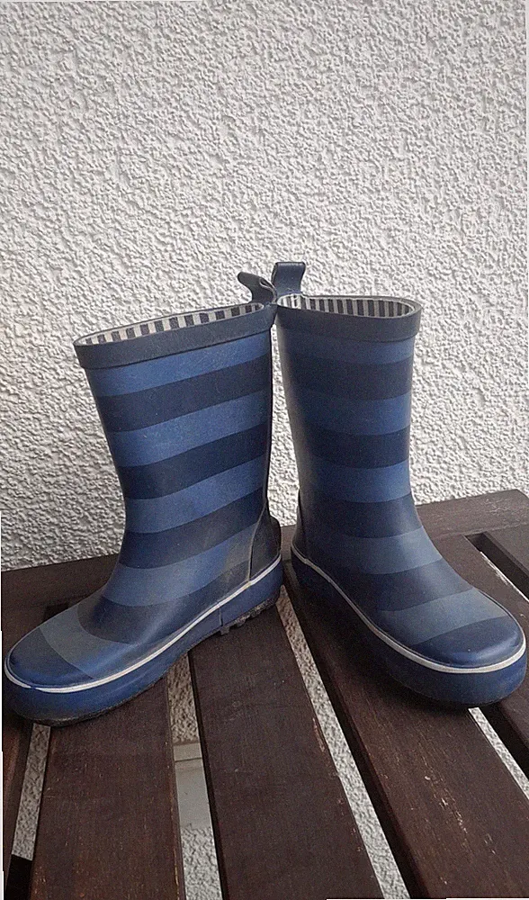 Baby Kinder Gummistiefel Gr. 24/25 Tchibo blau gestreift Kinderstiefel Schuhe