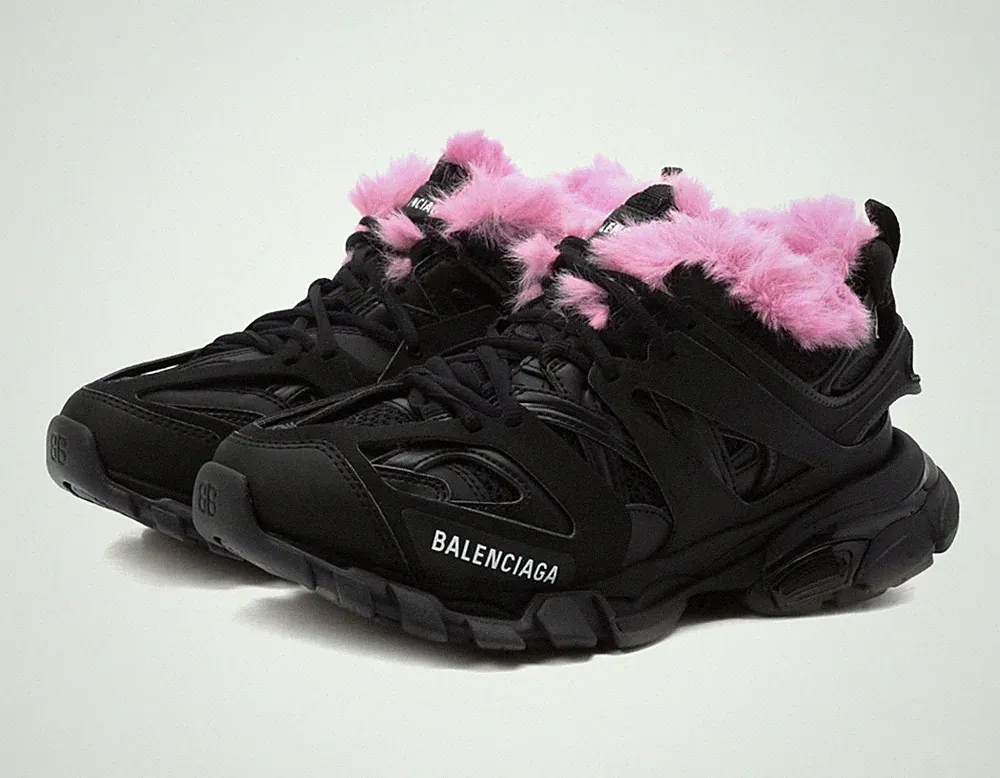 Balenciaga Track Sneaker Faux Fur-lined Schuhe Trainers Shoes Mesh Rubber New 38