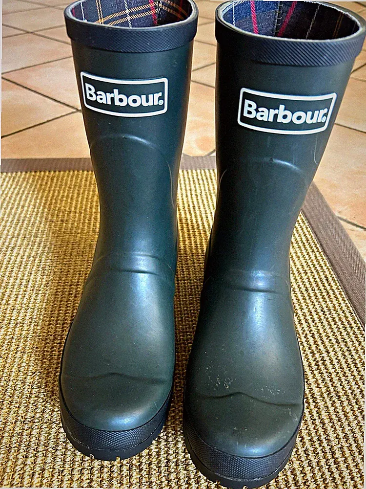 Barbour Damen Modell „Banbury“ Gummistiefel, grün Karo-Futter, 37 / 1x getragen.