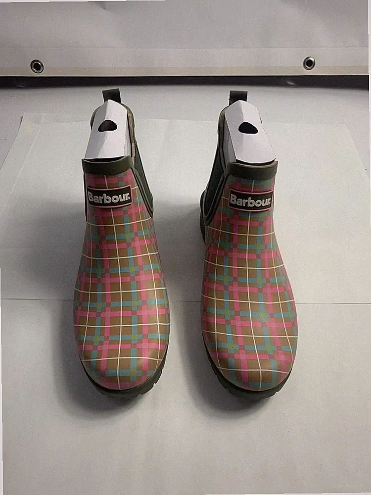 Barbour Kirkton Chelsea Gummistiefel Damen Gr. 39 UK 6 Bunt Karo Plaid NEU OVP