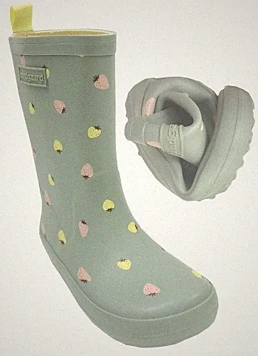Barfuß Gummistiefel aus Naturgummi Erdbeer Matt Grün Charly High von BUNDGAARD
