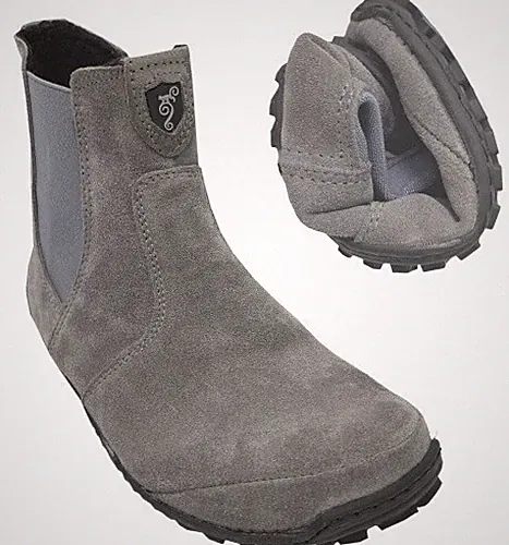 Barfußschuhe/ Chelsea Boots, Leder mit Filzfutter in Steingrau MAGICAL Shoes
