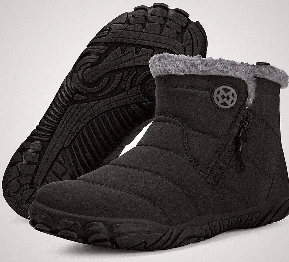 Barfußschuhe Herren Gefüttert Winterschuhe Damen Warm Winterstiefel Winter ru...