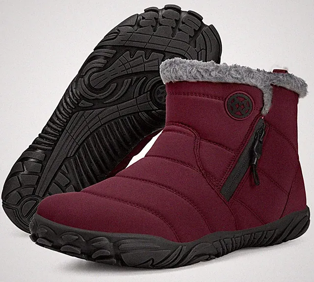 Barfußschuhe Herren Gefüttert Winterschuhe Damen Warm Winterstiefel Winter ru...