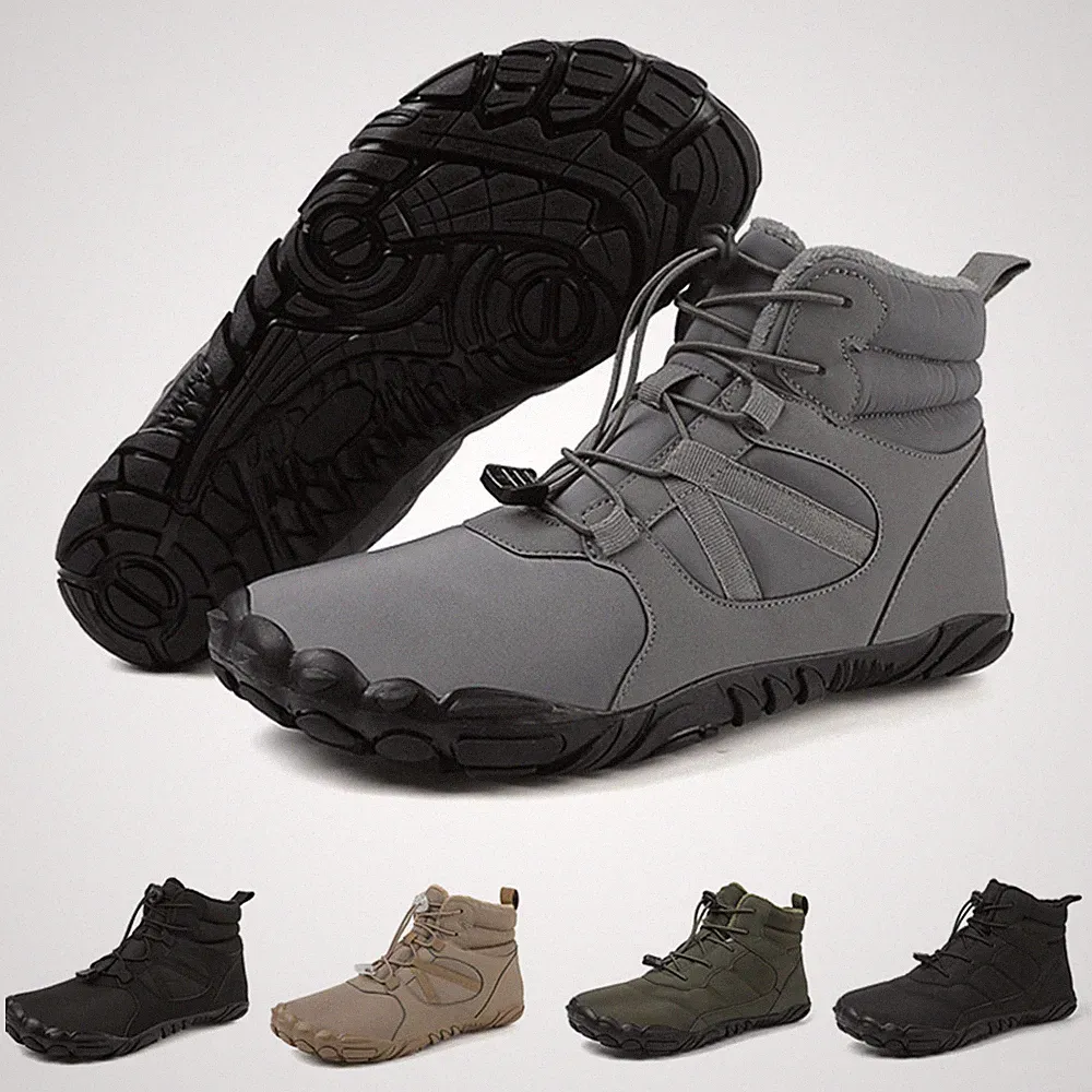 Barfußschuhe Winter Damen Herren Schneestiefel Wasserdicht Bequem Winterstiefel