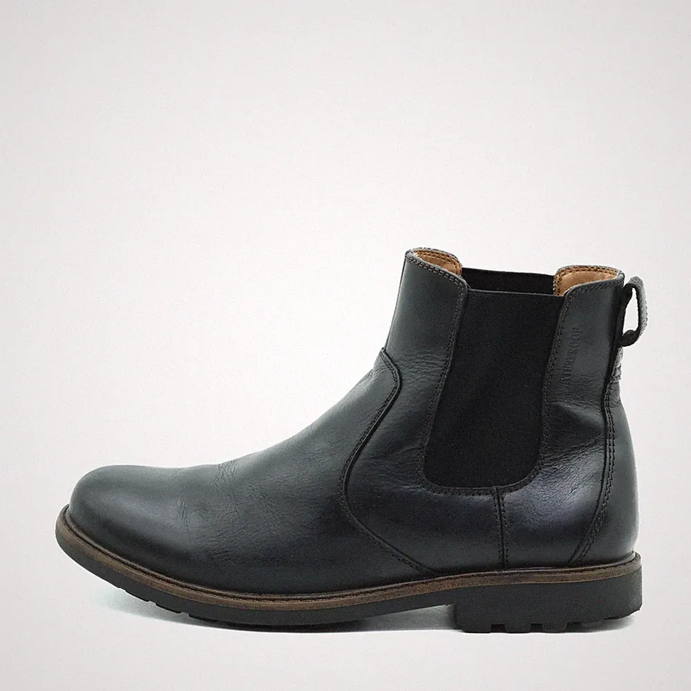 Bass Herren Dallas Stiefel Schwarz Leder Knöchelhoch Chelsea Boots EU 41,5