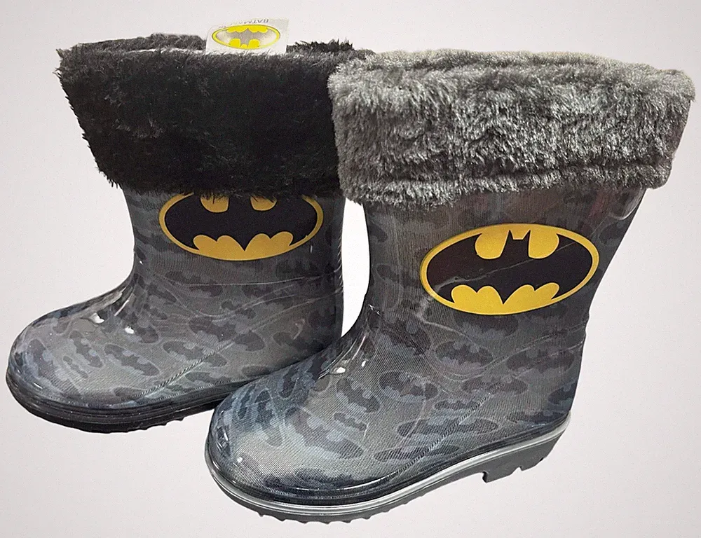 Batman Gummistiefel Regenstiefel gefüttert Marvel Größen: 24 26 28 30 32 34