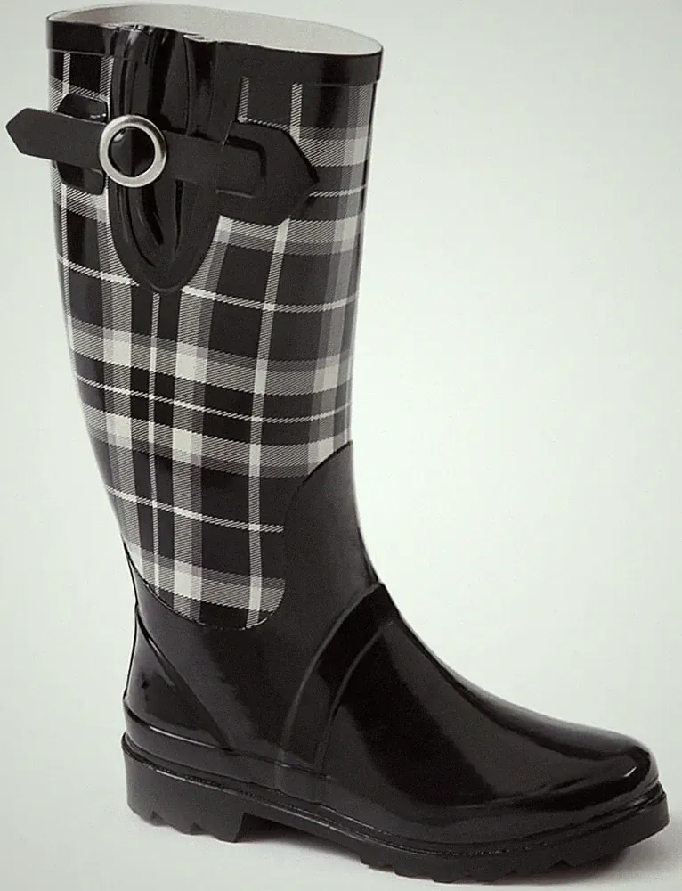 Beck 506 Pepita Karo schwarz-weiß Damen Gummistiefel Regenstiefel 36-42