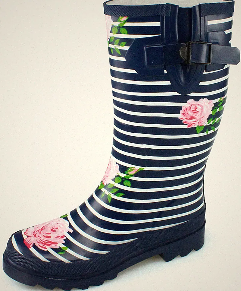 Beck 834 Stripes Damen Gummistiefel Regenstiefel 36-42 Dunkelblau weiß gestreift