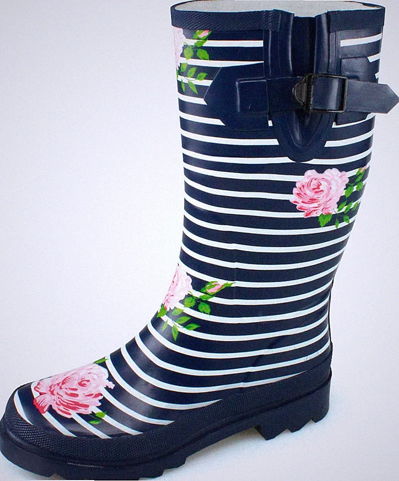 Beck 834 Stripes Damen Gummistiefel Regenstiefel 36-42 Dunkelblau weiß gestreift