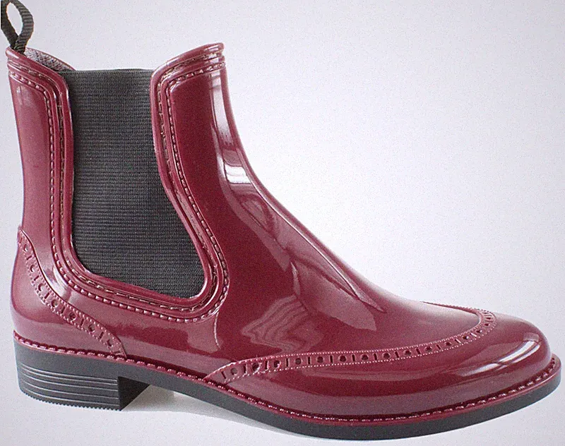Beck 840 City bordeaux glänzende Regen Gummi Stiefeletten Chelseaboot Gr. 37-42