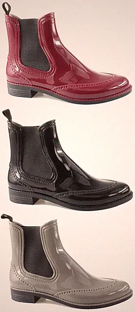 Beck 840 City Modische, glänzende Regen Gummi Stiefel Stiefeletten Chelseaboot