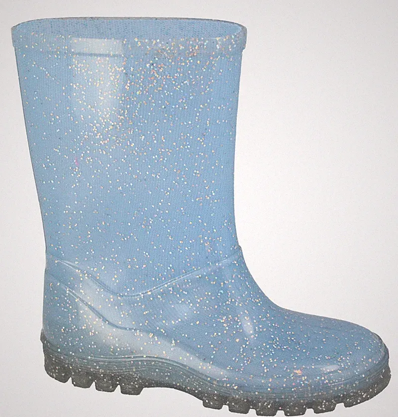 Beck 910 Glitzer Kinder Baby Regen Matsch Gummistiefel hellblau Gr 25-35