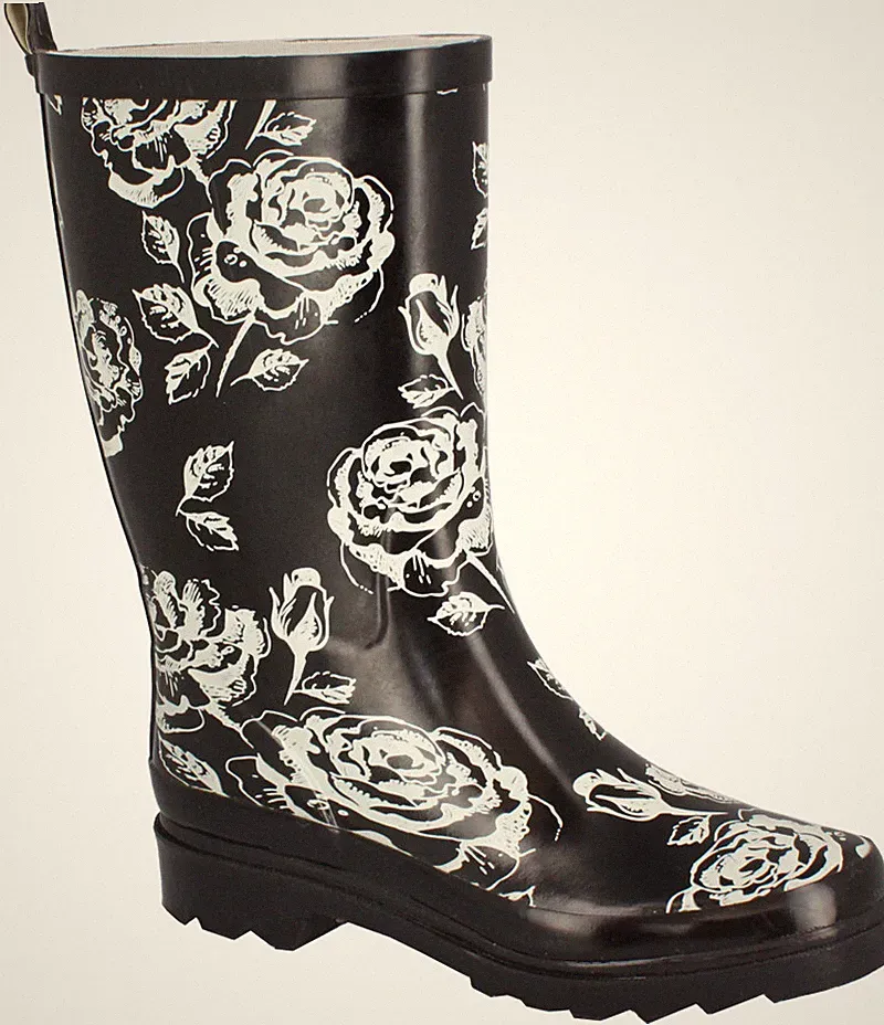 Beck 914 Black Roses Rosen Damen Gummistiefel Regenstiefel schwarz weiß Gr 36-42
