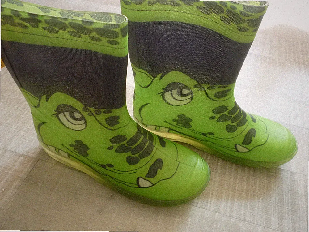 BECK Croco Unisex-Kinder Kurzschaft Schlupfstiefel Gummistiefel Grün EU 35 NEU