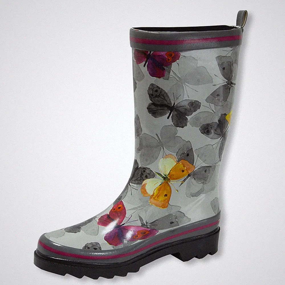 Beck Damen Gummistiefel Regenstiefel Stiefel Schmetterling