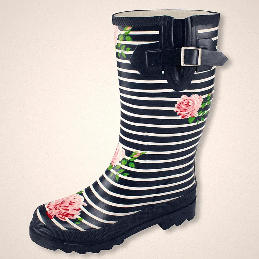 Beck Damen Gummistiefel Regenstiefel Stiefel Stripes