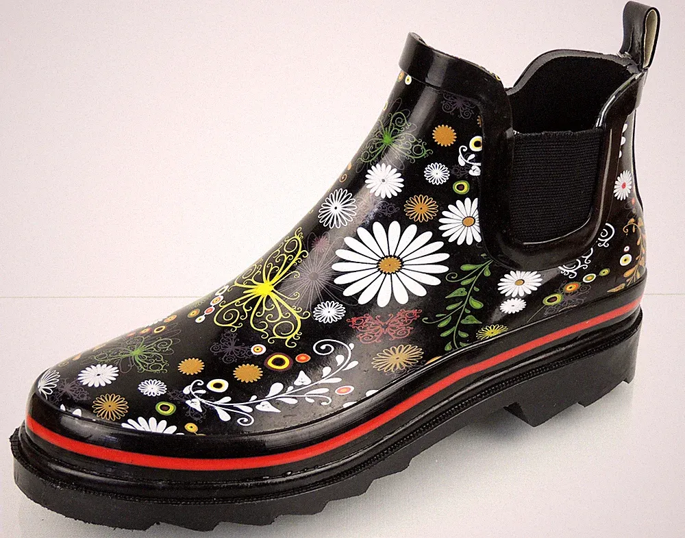 BECK Damen Regen-Stiefel "BLUMEN" schwarz/bunt GUMMI