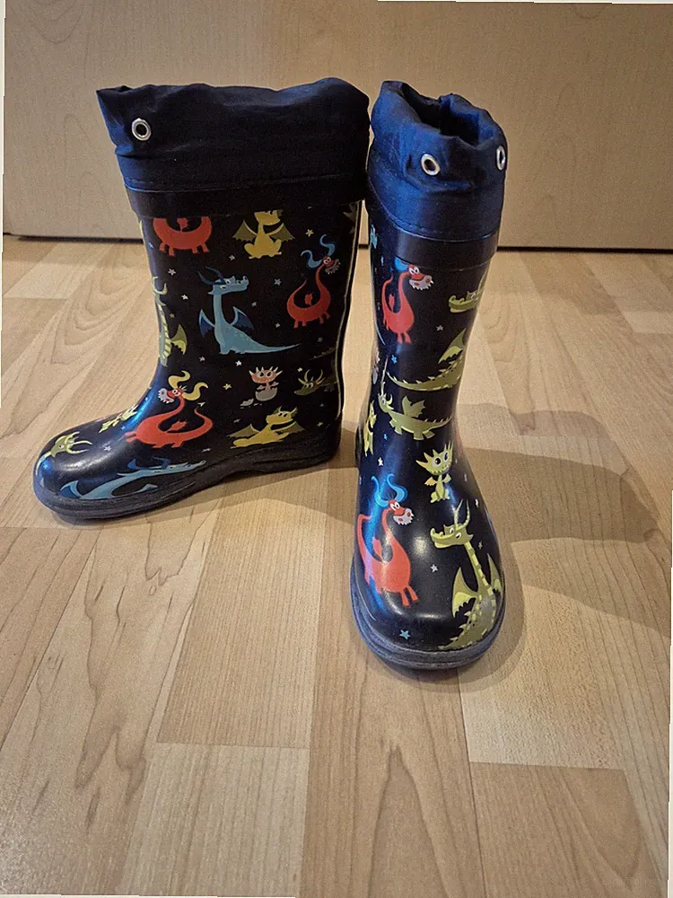 Beck Gummistiefel Mit Warmfutter, Jungen, Mädchen, Gr. 26, Mit Drachen