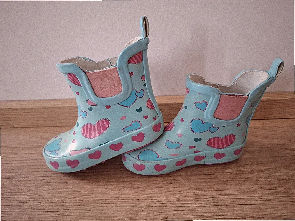 Beck Gummistiefel „Sweethearts“ Gr. 21 – Hellblau mit Herzen
