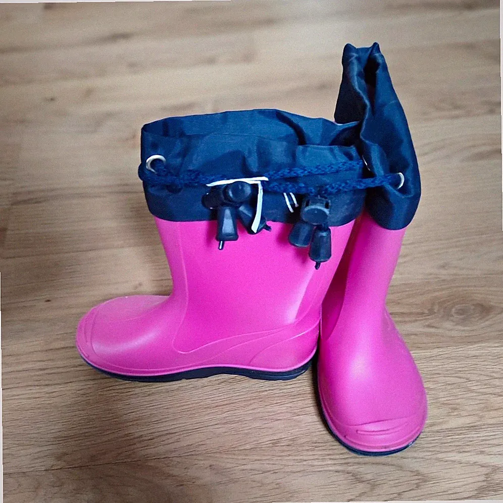 Beck Kinder Gummistiefel EU 24 Rosa/Blau Mid Top mit Zugbandverschluss