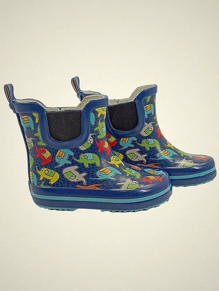 Beck Kinder Gummistiefel Gr. 21 Blau Elefanten Chelsea Regenstiefel