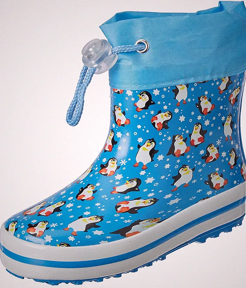 Beck Kinder Gummistiefel Pinguine Blau Unisex Größe 24 EU